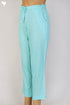 Cambric Cotton Pants In Turquoise Blue